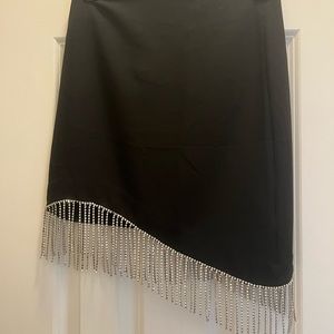 Fringe pencil skirt